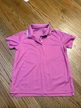 Girls Nike Pink Dri-FIT Golf Polo